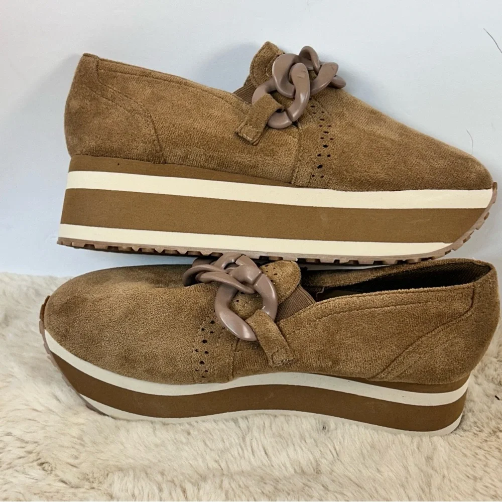 NWT‎ Pierre Dumas Paloma-1 Platform Sneaker in Tan Women’s 6